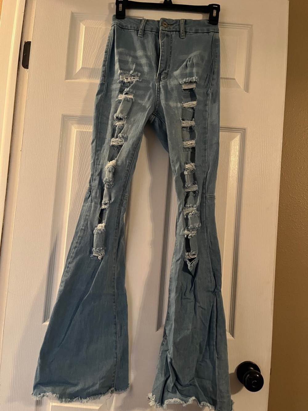 Rue21 Light Blue Distressed Flare Jeans